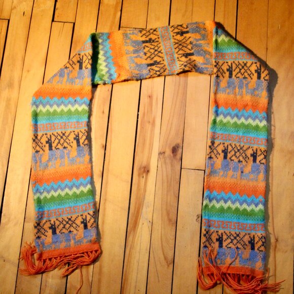 Alpaca Wool Hand Knitted Scarf - Picture 2 of 2
